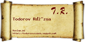 Todorov Rózsa névjegykártya