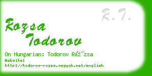 rozsa todorov business card